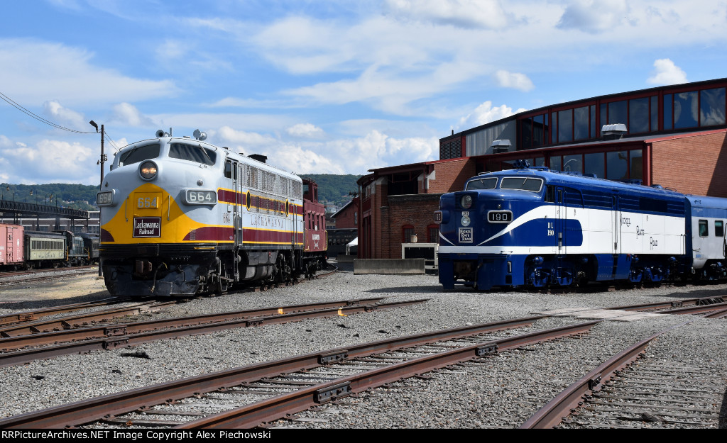 Two preserved historical locomotives meet